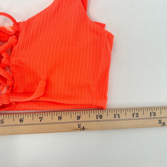 MAAJI Danzel Bikini Top Womens Small Orange Floral Tangerine Print Reversible - Picture 7 of 11